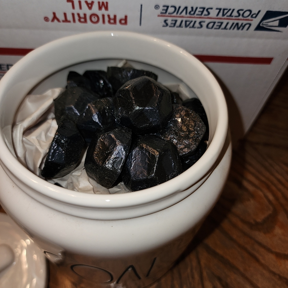 Rae Dunn Canister "Coal" with actual coal Christmas Decor - Picture 3 of 5